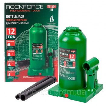 Домкрат 12т бутылочный (200-370мм) Rockforce RF-T91204(DS)