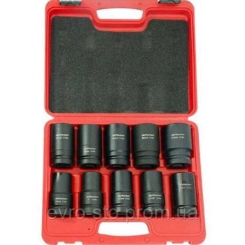 Набір ударних торцевих головок 10 предметів, 1дюйм в кейсі VT17409