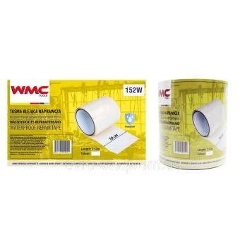 Лента водонепроницаемая ремонтная ПВХ 10смх1.52м (белая) WMC TOOLS 152W