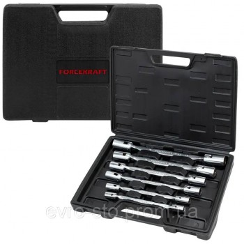 Набор ключей торцевых с шарниром 6пр. (8х9-18х19) FORCEKRAFT FK-5074K