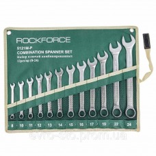 Набор комбинированных ключей 12 предметов, на полотне RockForce RF-5121P