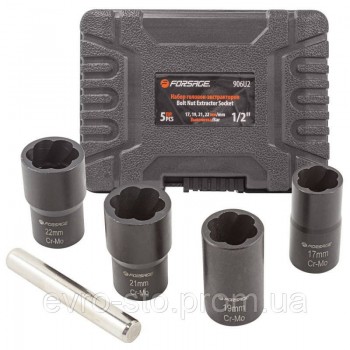 Набор головок-экстракторов для поврежденных болтов/гаек 5 предметов 1/2 Набор головок-экстракторов для поврежденных болтов/гаек 5 предметов 1/2