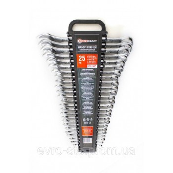 Набор ключей комбинированных 25пр. (6-19, 21, 22, 24, 27, 30, 32мм) в пластиковом держателе