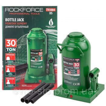 Домкрат бутылочный 30т (255-423мм)т ROCKFORCE RF-T93004