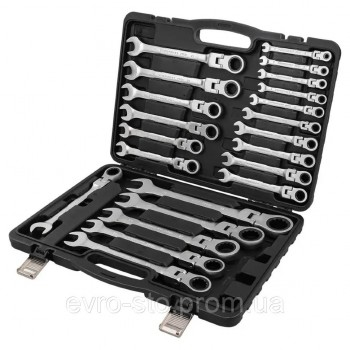 Набор ключей трещоточных с шарниром 22пр. (6-32мм) FORCEKRAFT FK-10342