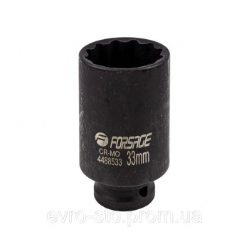 Головка ударная глубокая 1/2'' 12-гранная 33мм Forsage F-4488533