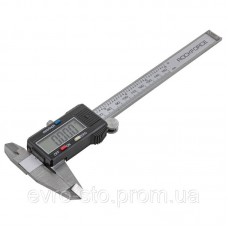 Штангенциркуль электронный (0-150мм, 0.01мм; внутр. Ø, наруж. Ø + глубиномер), в пластиковом футляре ROCKFORCE
