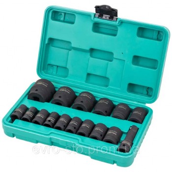 Набор головок ударных глубоких 16пр. 1/2'' (6-гр.) (10-32мм) FORSandTune FST-4177-5MPB Набор головок ударных глубоких 16пр. 1/2'' (6-гр.) (10-32мм) FORSandTune FST-4177-5MPB