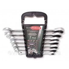 Набор ключей комбинированных трещоточных 7 предметов (8,10,12-14,17,19мм) в пласт. держателе ROCKFORCE RF-51072